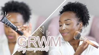 GRWM WHILE I TRY A FEW NEW DRUGSTORE & HIGH END PRODUCTS | Andrea Renee