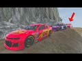 Cars vs Cliff #1 - Lightning McQueen and Friends Save Hudson Hornet - BeamNG.Drive