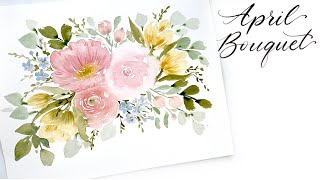 How To Paint An April Watercolour Bouquet