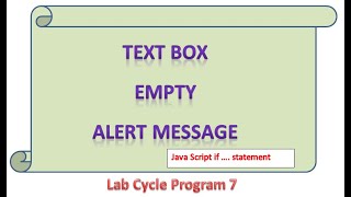 JavaScript Text Box Empty Alert