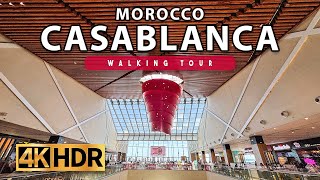 Casablanca, Morocco Walking Tour - Marina Mall - 4K 60FPS HDR