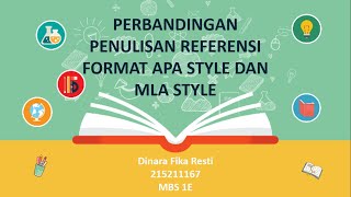 PERBANDINGAN PENULISAN REFERENSI FORMAT APA STYLE DAN MLA STYLE