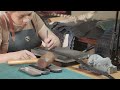 crafting a high end genuine alligator leather belt handmade process.