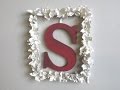 DIY Flowers & Monogram Picture Frame Wall Art - Plaster Of Paris