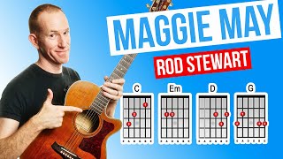 Maggie May ★ Rod Stewart ★ Acoustic Guitar Lesson [with PDF]