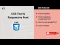 CSS Text and Font | Responsive Font Size | CSS Tutorial