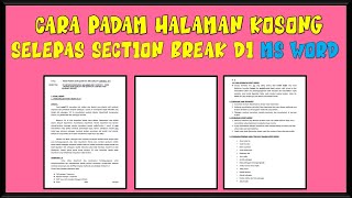 Cara Padam Halaman Kosong Selepas Section Break Di Ms Word