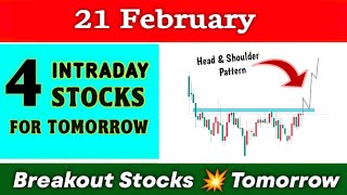 Breakout Stocks for tomorrow 💥 21 February 💥 Best intraday Stocks for tomorrow ✔️ Technical analysis