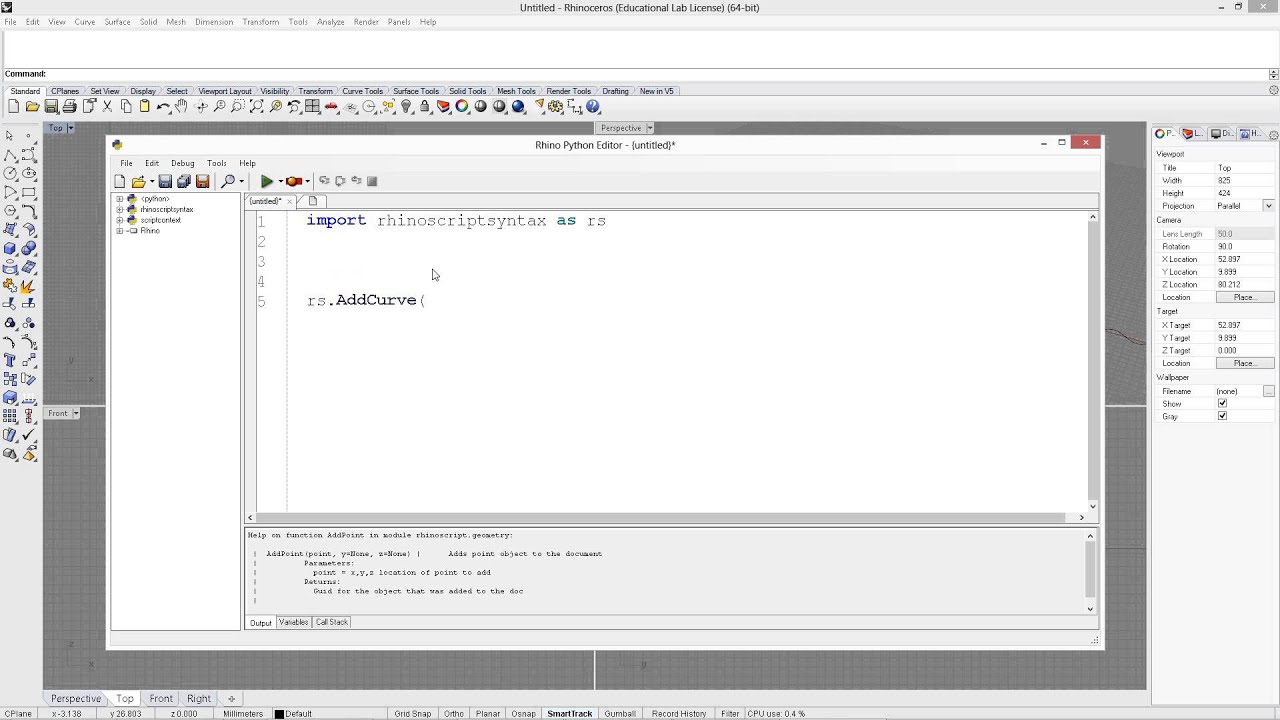 Rhinopython Addcurve Youtube