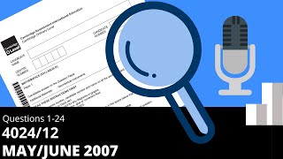 O-Level Math D May June 2007 Paper 1 4024/1