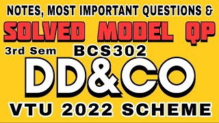 SOLVED MODEL QUESTION PAPERS, NOTES, MOST IMPORTANT QUESTIONS OF DDCO VTU 3RD SEM 2022 SCHEME #ddco