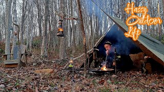 【北海道キャンプ】軍幕‪camp × Bushcraft/無印良品のナンをキャンプっぽく食べる/一期一会のサイト作り/ムーンライトキャンピングガーデンキャンプ場/鷹栖町