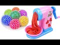 Make Playdoh w Rainbow Noodles From Mesh Slime and Ball