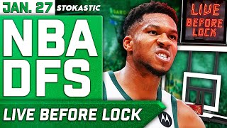 NBA DFS Live Before Lock (Monday 1/27/25) | DraftKings \u0026 FanDuel NBA Lineups