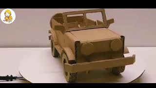 How to make a car from cardboard -របៀបធ្វើកូនឡានពីក្រដាសឡាំង | MAKE-ធ្វើ