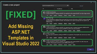 [FIXED] Missing ASP.NET Core Web App Option from Project Templates in Visual Studio 2022