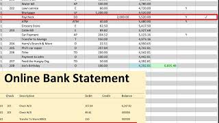 Checkbook | Reconciliation | Excel Spreadsheet