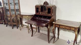 Antique Victorian Walnut \u0026 Ormolu Bonheur de Jour Bureau