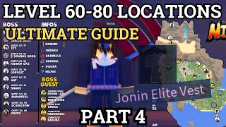 GUIDE: LEVEL 60-80 QUEST \u0026 LOCATIONS + JOUNIN QUEST - NOOB TO PRO The Time Of Ninja BETA