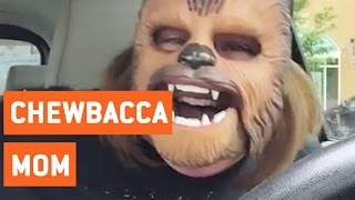 Mom Laughing At Chewbacca Mask For Birthday