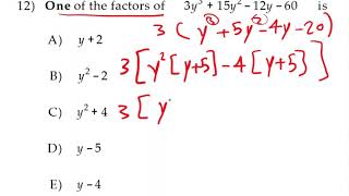 MATH 001 - P6 FACTORING - OLD EXAMS part1