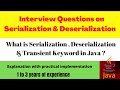 #corejavainterviewquestions #serialization What is Serialization Deserialization & Transient in Java