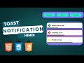 Toast Notification Using HTML CSS JAVASCRIPT || JavaScript Project || HTML Project for Beginners