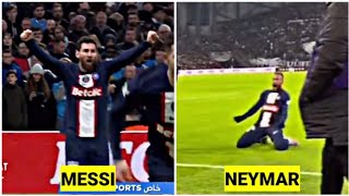Messi and Neymar's reaction to Sergio Ramos' goal vs Marseille