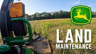 John Deere 2025r vs. Over Grown Field - Brush Hog