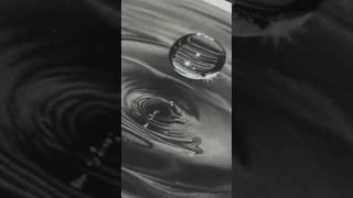 Step by Step Realistic WATER DROPLET Drawing using Graphite Pencils!  #shorts #drawing