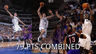 Dirk Nowitzki, Steve Nash, Michael Finley Highlights vs Raptors (2002.03.07) - 79 PTS COMBINED!