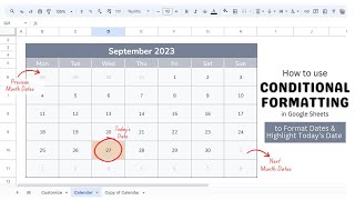 How to use Conditional Formatting to format dates & highlight Today's date || #bohospreadsheets