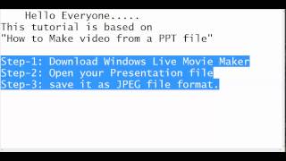 How to Convert a Power Point Presentation file to a Video