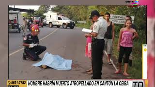 Hombre muere atropellado en Cantón La Ceiba