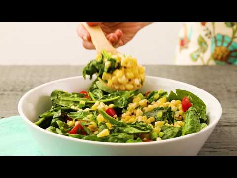 Grilled corn salad with chili-miso dressing