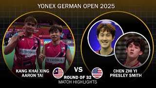 Kang Khai Xing Aaron Tai vs Chen Zhi Yi Presley Smith German Open 2025 Badminton