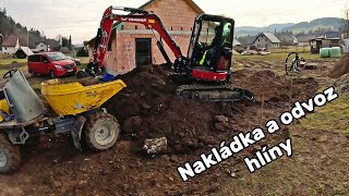 Nakládka a odvoz hlíny s Yanmar VIO 38 a Wacker Neuson 1501