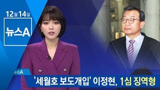 ‘세월호 보도 개입’ 이정현, 1심 의원직 상실형 | 뉴스A