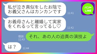 【LINE】気弱な姑を見下し親戚の前で「嫁いびりされた！」と泣いたフリをするアフォ嫁→実家を奪うため義父まで騙したクズ嫁に義母が衝撃の事実を告げた結果...w