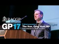 GP17 - The Hon. Greg Hunt MP speech