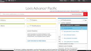 Lexis Advance Tutorial: Browsing for Current Legislation
