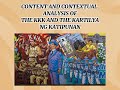 Content and Contextual Analysis of The KKK And the Kartilya ng Katipunan