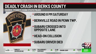 Fatal crash kills one in Berks County