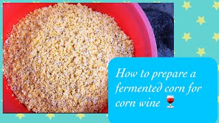 How to prepare a fermented corn for corn wine 🍷