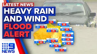 Heavy rain and damaging winds in NSW and Victoria, Flood evacuations | 9 News Australia