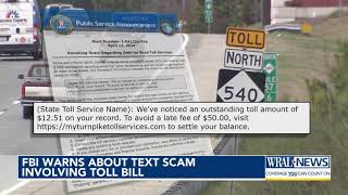 FBI warns about text scam involving toll bill
