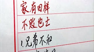 家有四样，不败也亡 #硬笔书法 #手写 #中国书法 #中国語 #毛笔字 #书法 #毛笔字練習 #老人言