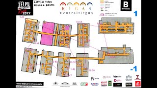 Telpu Orientesanas Indoor orienteering at Riga Central Market course B 12 November 2022