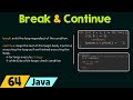 Break and Continue Keywords in Java