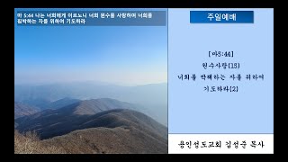 [용인성도교회 김성준목사]230910-주일예배-마5:44-원수사랑(15)-너희를 박해하는 자를 위하여 기도하라(2)